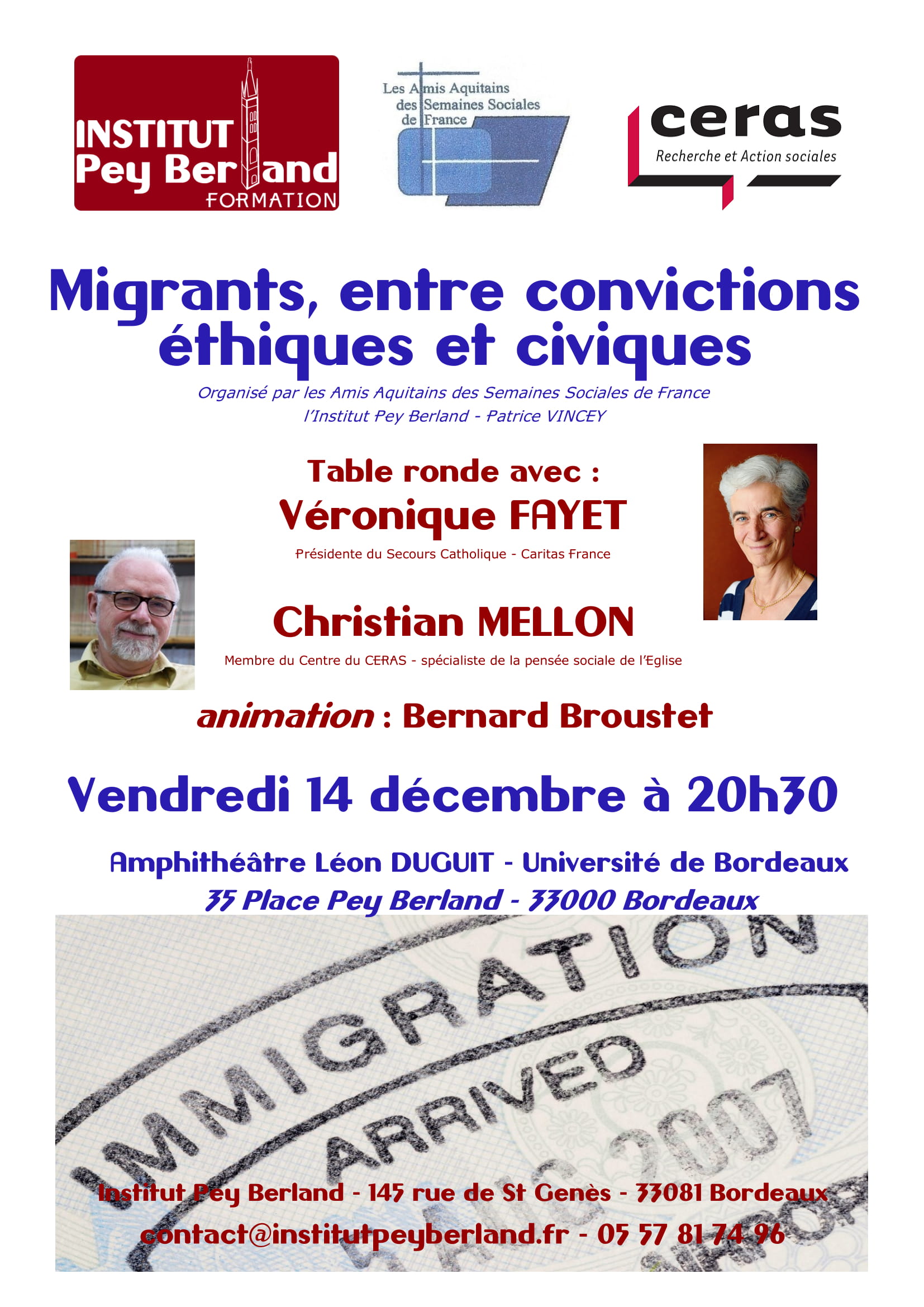 Table ronde : Migrants, entre convictions éthiques et civiques
